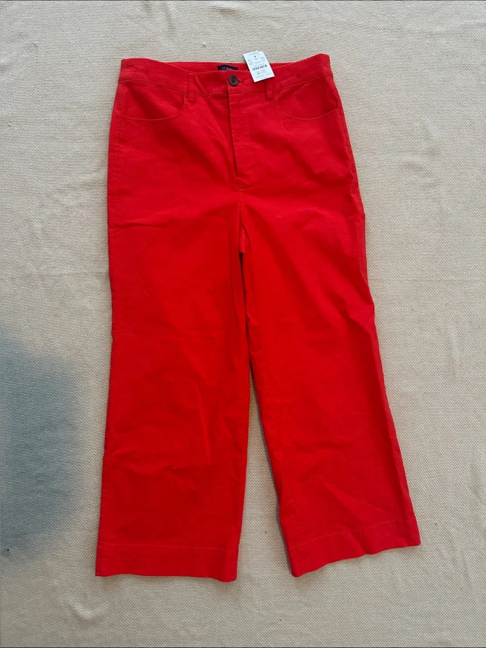 NWT J.Crew Factory Ella Wide-Leg Cropped Pant Red CG408 Sz 27